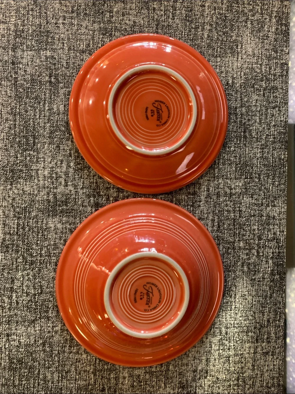 Fiesta Fruit Dessert Bowl & Dessert Plate Persimmon Retired Color Made USA